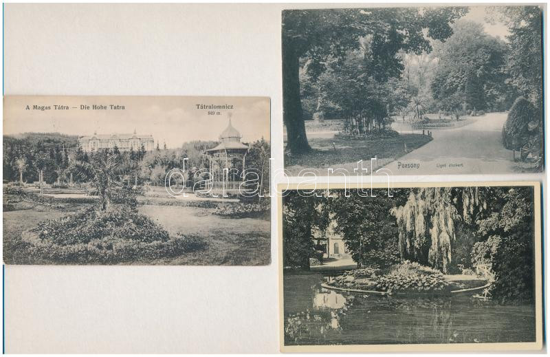 6 db RÉGI felvidéki város képeslap vegyes minőségben: Pozsony, Tátra, Léva, Iglófüred, Máriavölgy / 6 pre-1945 Upper Hungarian town-view postcards in mixed quality: Bratislava, Levice, Tatry, Marianka, Spisská Nová Ves Kupele - Image 2