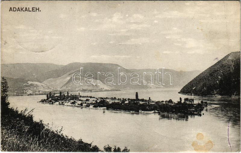 1917 Ada Kaleh, Török sziget Orsova alatt. Hutterer G. kiadása / Turkish island + 'K.D. Feldpoststation Nr. 310' (fl)