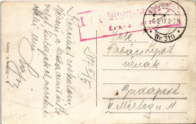 1917 Ada Kaleh, Török sziget Orsova alatt. Hutterer G. kiadása / Turkish island + 'K.D. Feldpoststation Nr. 310' (fl) - Image 2