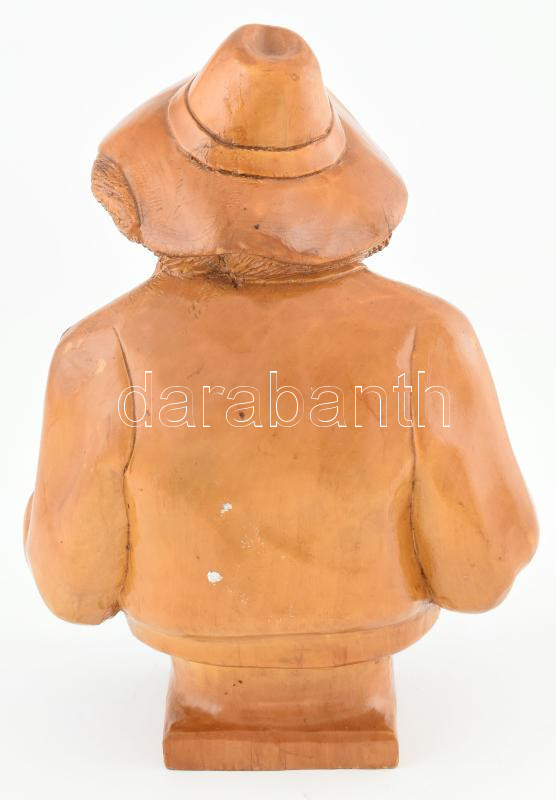 Jelzés nélkül: Pipázó. Faragott fa, hibátlan, m: 25 cm - Image 2