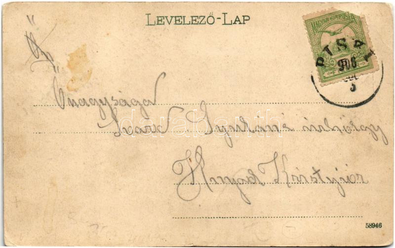 1906 Déva, látkép, vár. Hirsch Adolf kiadása / general view, castle (EB) - Image 2