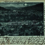 1899 (Vorläufer) Boksánbánya, Németbogsán, Deutsch-Bogsan, Bocsa Montana; este. Rosner Adolph kiadása / night (EK)