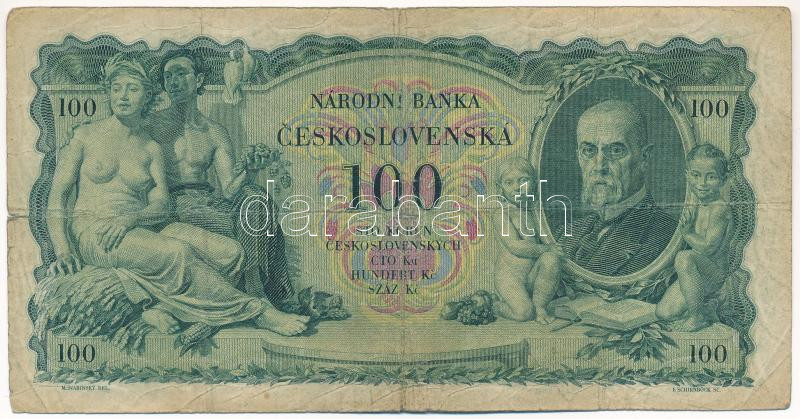 Csehszlovákia 1931. 100K 'O 936157' T:III- Czechoslovakia 1931. 100 Korun 'O 936157' C:VG Krause P#23 - Image 2