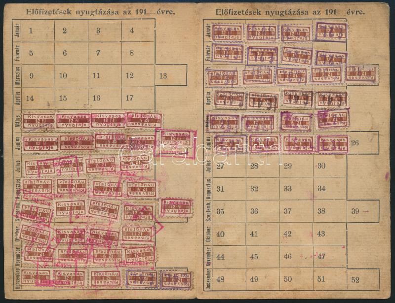 cca 1910 A kis vasas előfizetési könyv tagsági bélyegekkel - Image 2