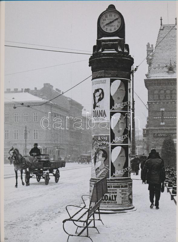 cca 1938 Budapest télen, Danassy Károly (1904-1996) budapesti fotóművész hagyatékából 1 db mai nagyítás, jelzés nélkül, 24x17,7 cm