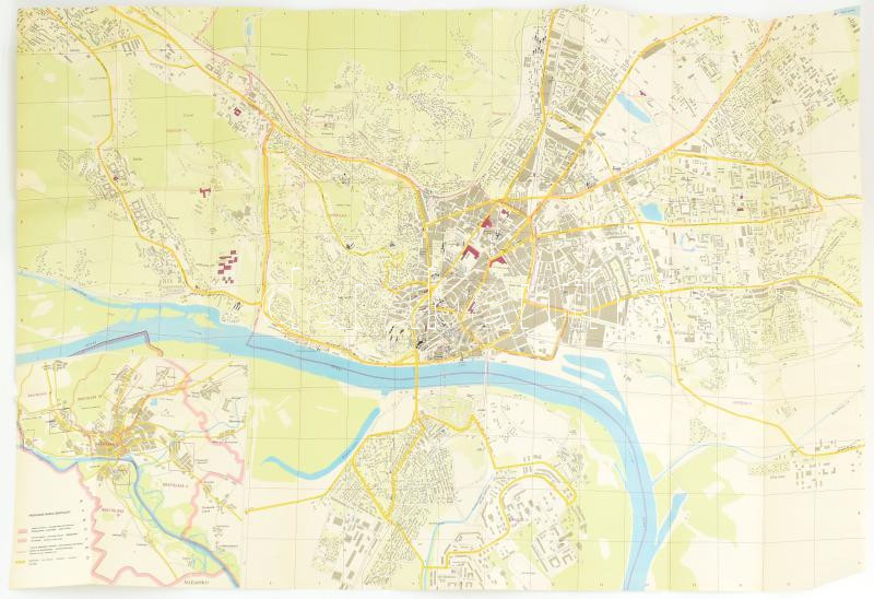 1981 Pozsony térképe / Map of Bratislava, 94x62 cm