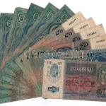 1912. 100K (6db) + 1913. 20K + 1914. 50K (4db) + 1915. 10K mind felülbélyegzés nélkül T:III,III-
