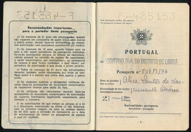 1976 Portugál útlevél / Portugese passport - Image 2
