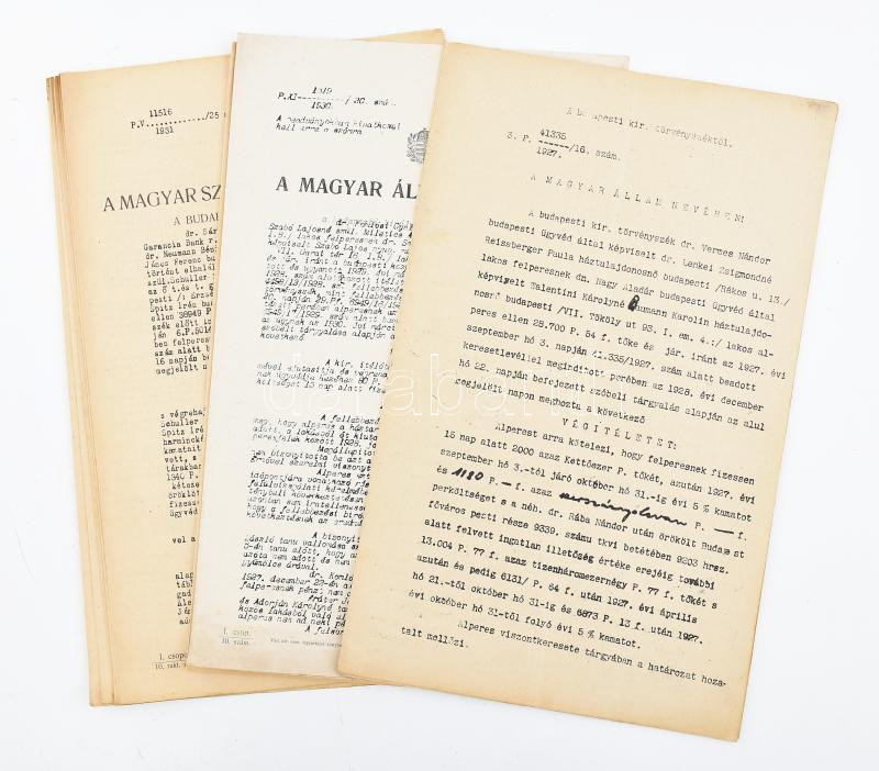 1927-1932 11 db klf bírósági ítélet