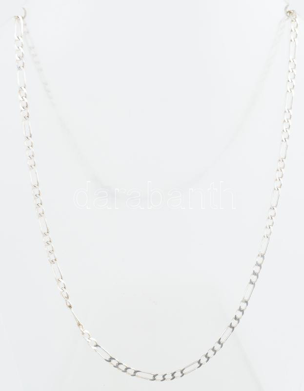 Ezüst(Ag) figaro nyaklánc, jelzett, h: 54 cm, nettó: 6,5 g