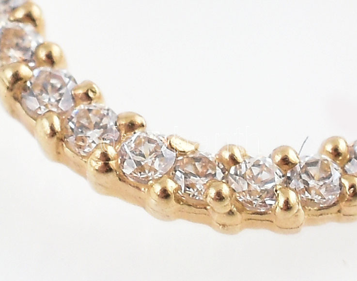 Arany (Au) 14K köves karikás fülbevalópár, jelzett, d: 1,2 cm, bruttó: 1,8 g - Image 2