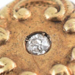 Arany (Au) 14K köves inggombpár, jelzett, d: 1,5 cm, bruttó: 3 g - Image 2