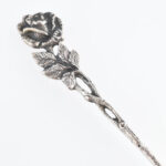 Ezüst(Ag) rózsás nyelű teáskanál, jelzett, h: 12,8 cm, nettó: 72,3 g - Image 2