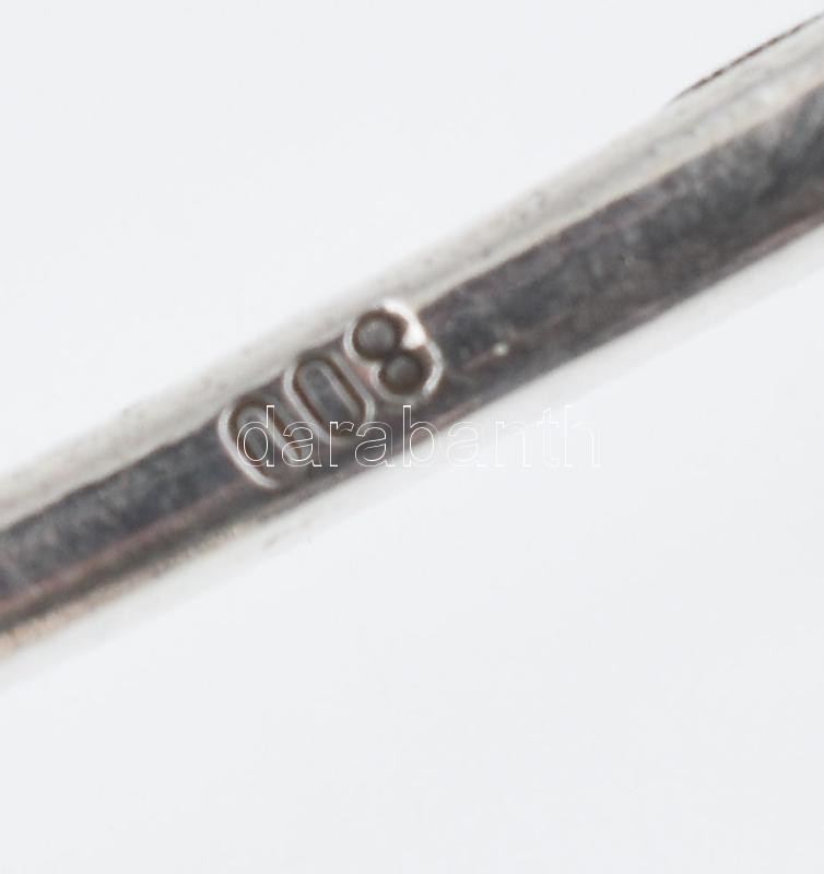 Ezüst(Ag) rózsás nyelű tortalapát, jelzett, h: 21,3 cm, nettó: 48,6 g - Image 4