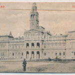 1924 Arad, Városháza. Leporellolap 8 kis képpel / town hall. leporellocard with 8 mini pictures (szakadások / tears)