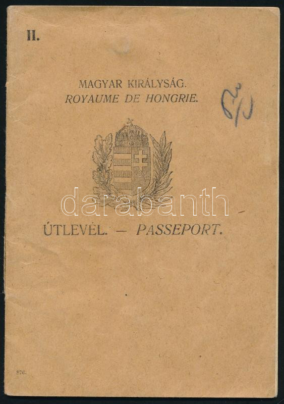 1928 Magyar Királyság által kiadott útlevél fényképpel / Hungarian passport - Image 2