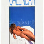 1991 Erotikus, akt falinaptár, ázásnyomokkal, 50x32 cm / Erotic nude calendar