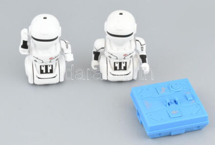 Mini robotpár távirányítóval, táncolnak, zenélnek, stb. Elemmel, működőképes, jó állapotban 8 cm