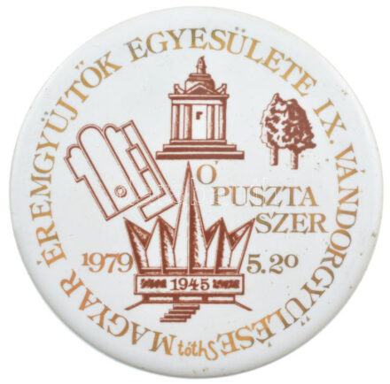 Tóth Sándor (1933-) 1979. 'MÉE IX. Vándorgyűlés Ópusztaszer' porcelán egyoldalas emlékérem (100mm) T:1