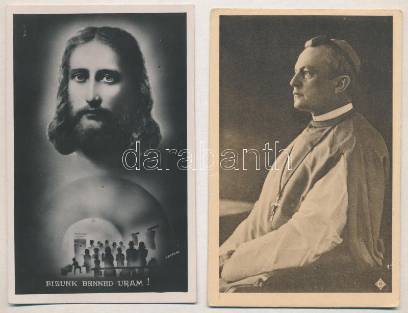 8 db RÉGI vallásos motívum képeslap vegyes minőségben / 8 pre-1945 religious motive postcards in mixed quality - Image 2
