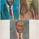 5 db MODERN sakk motívum képeslap, közte világbajnokokkal / 5 modern chess motive postcards with champions
