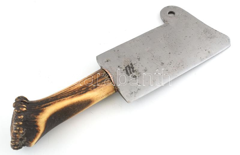 Régi agancs nyelű bárd, h: 31 cm