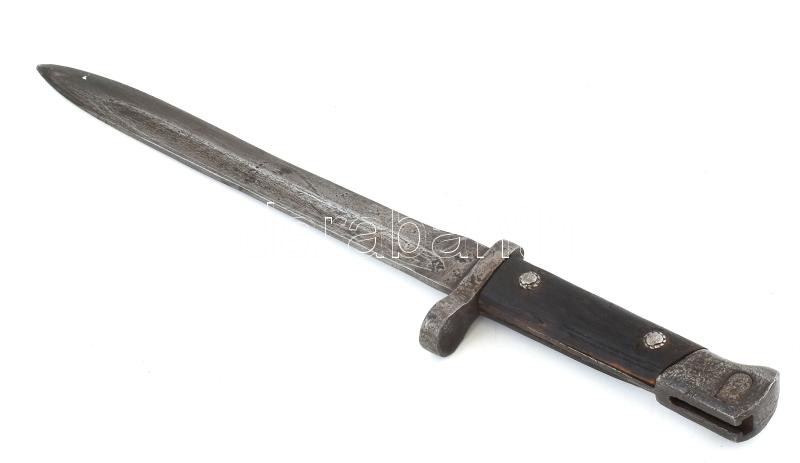 Bajonett hüvely nélkül, kopott, h: 36,5 cm