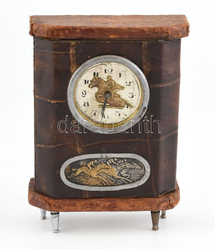 Perselyes óra, mechanikus szerkezettel, nem működik, kopott, m: 16,5 cm