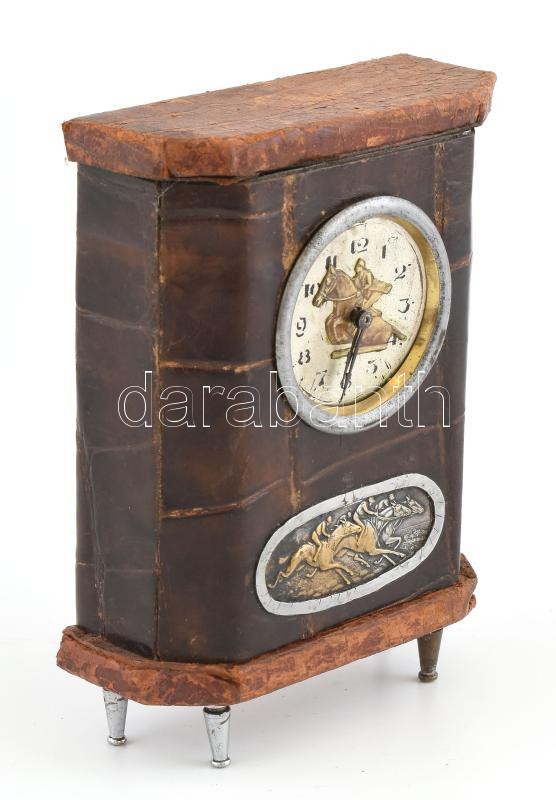 Perselyes óra, mechanikus szerkezettel, nem működik, kopott, m: 16,5 cm - Image 2