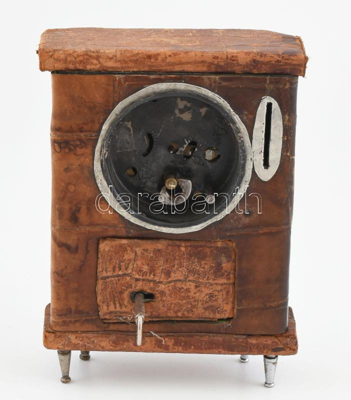 Perselyes óra, mechanikus szerkezettel, nem működik, kopott, m: 16,5 cm - Image 3
