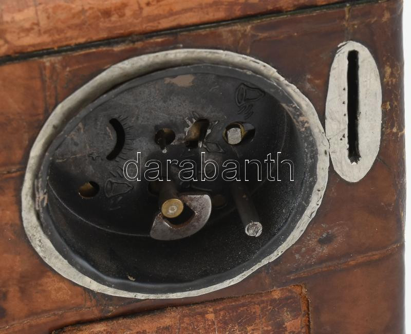 Perselyes óra, mechanikus szerkezettel, nem működik, kopott, m: 16,5 cm - Image 4