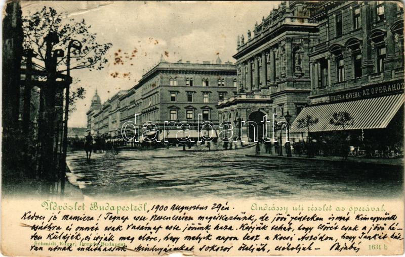 1900 Budapest VI. Andrássy út, Opera, Pikler Á. kávéháza az Operához (Rb)