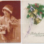 6 db RÉGI karácsonyi üdvözlő képeslap / 6 pre-1945 Christmas greeting postcards