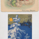 6 db RÉGI karácsonyi üdvözlő képeslap / 6 pre-1945 Christmas greeting postcards - Image 2