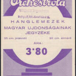 cca 1930-1940 Orchestrola hanglemez árjegyzék a Wagner hangszeráruház pecsétjével