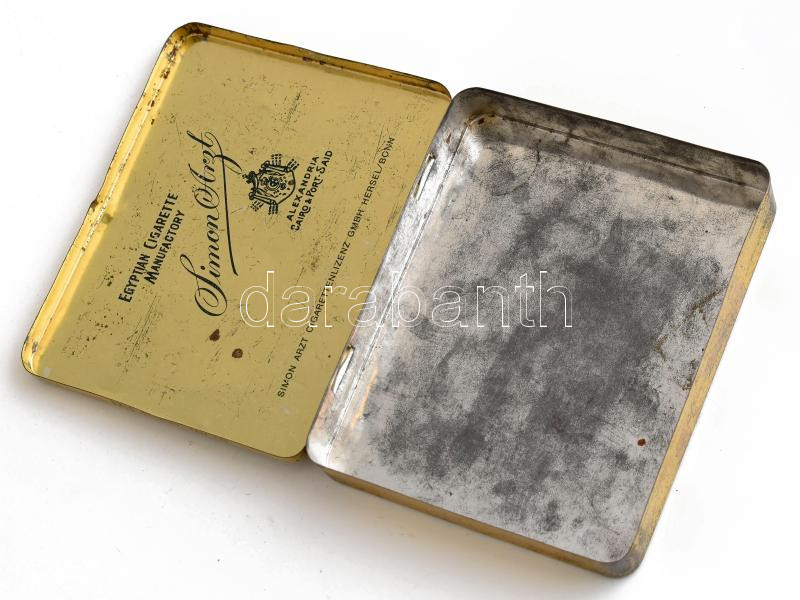 Simon Arzt Egyptian Cigarette Manufactory fém doboz, kopásnyomokkal, 8,5×10,5×1,5 cm - Image 2