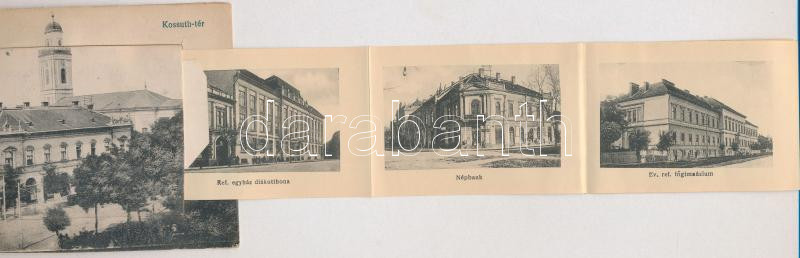 1918 Mezőtúr, Kossuth tér. Leporellólap 10 képpel, közte vasútállomás, szélmalom. Borbély Gyula kiadása (EK) - Image 2
