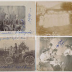 ~1910 Békéscsaba, Réthy Béla gyógyszerész és családja (Gyógyszertára a Sashoz címezve) - 7 db eredeti fotó