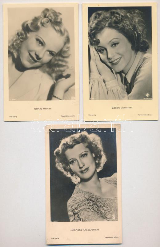 SZÍNÉSZNŐK - 6 db régi külföldi képeslap / ACTRESSES - 6 pre-1950 non-Hungarian postcards