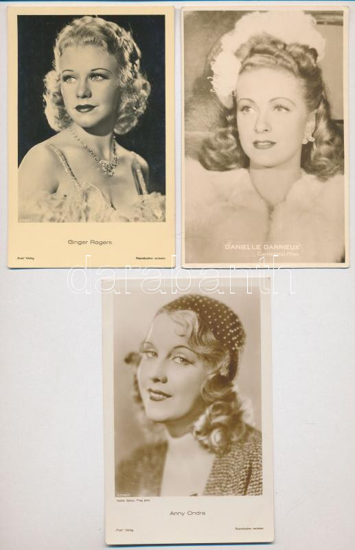 SZÍNÉSZNŐK - 6 db régi külföldi képeslap / ACTRESSES - 6 pre-1950 non-Hungarian postcards - Image 2
