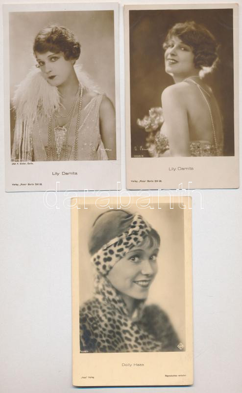SZÍNÉSZNŐK - 6 db régi külföldi képeslap / ACTRESSES - 6 pre-1950 non-Hungarian postcards