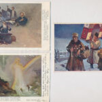 7 db RÉGI lengyel üdvözlő képeslap népviseletekkel / 7 pre-1945 Polish greeting postcards with folklore motive - Image 2