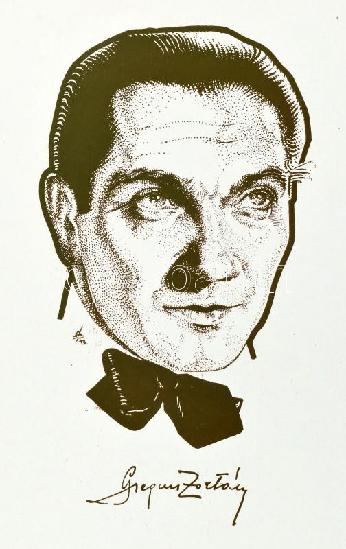 Kenyeres György: Színészeink. (Ceruzarajzok). Bp., 1943, szerzői kiadás, 57 t. Kiadói aranyozott, zsinórral kötött félvászon karton-tékában. - Image 2