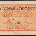 1954 Közreműködő jegy a Népstadionba a magyar-angol (7-1) meccsre, hajtott, sarokhiány