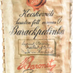 Baronet Kecskeméti Barackpálinka üveg rattan borítással, 1930-1940 körül, m: 33 cm - Image 2