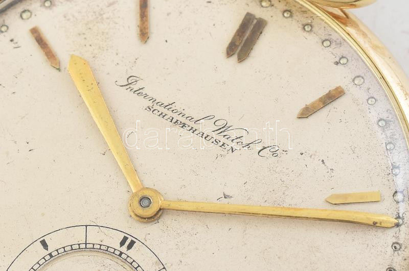 IWC 14K arany zsebóra, működő, jó állapotban, számlapon kis korrodáció d: 45 mm - Image 2