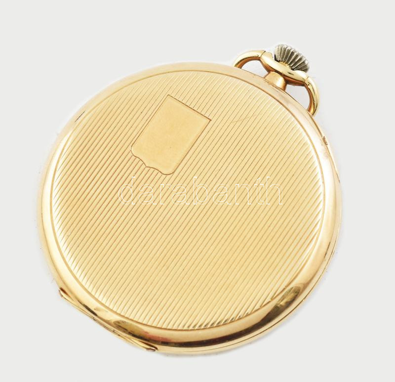 IWC 14K arany zsebóra, működő, jó állapotban, számlapon kis korrodáció d: 45 mm - Image 3