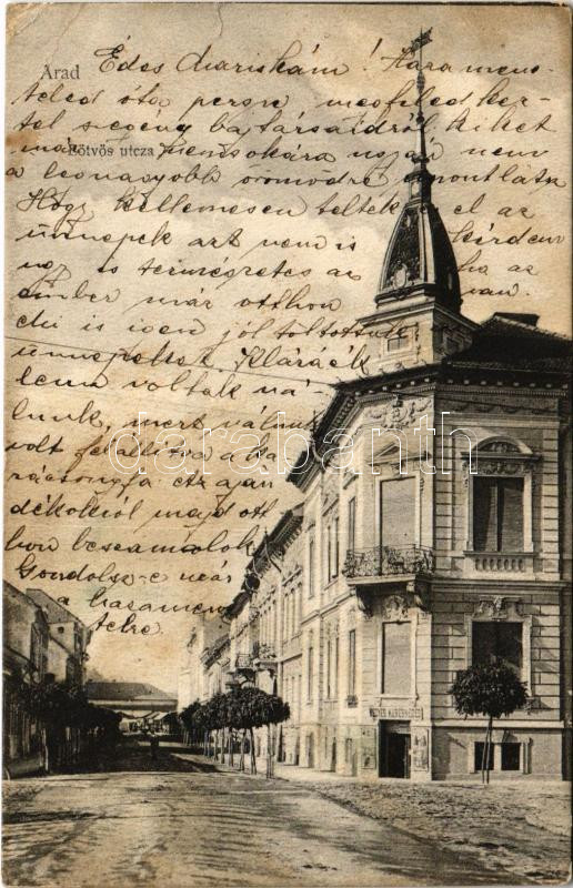 1907 Arad, Eötvös utca, vegyeskereskedés üzlete. Ifj. Klein Mór kiadása / street, shop (fa)