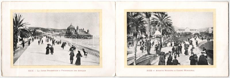 3 db RÉGI francia képeslap + 1 db 4-részes leporello / 3 pre-1945 French postcards + a 4-tiled leporello: Avignon, Marseille, Paris, Nice - Image 2