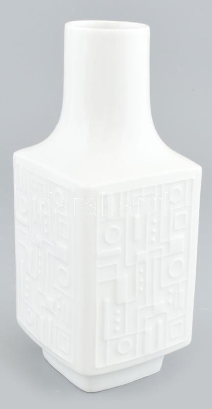Német dizájn porcelán váza, jelzett, hibátlan, m: 21 cm